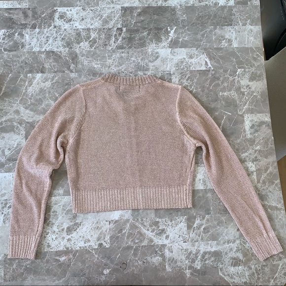 ✨Luxury Stunning Rose-Gold metallic sweater jacket - Picture 2 of 7